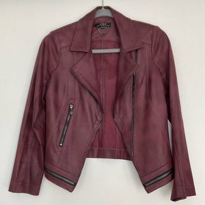 Burgundy faux suede jacket